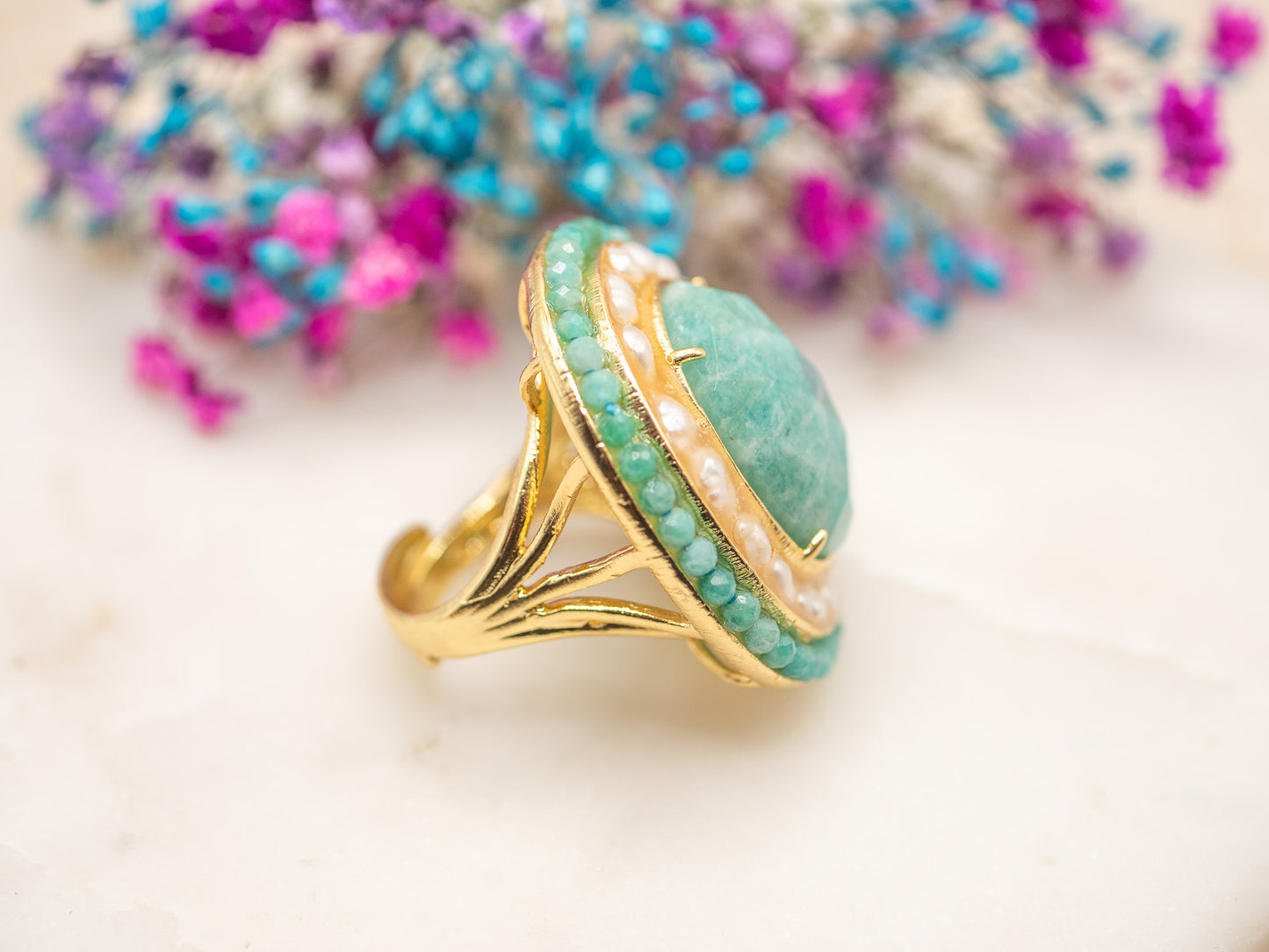 Bague Lagune Perlière