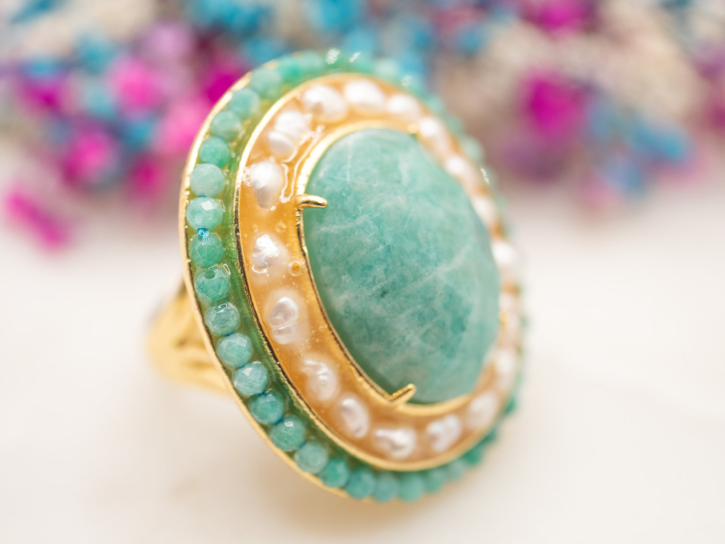 Bague Lagune Perlière