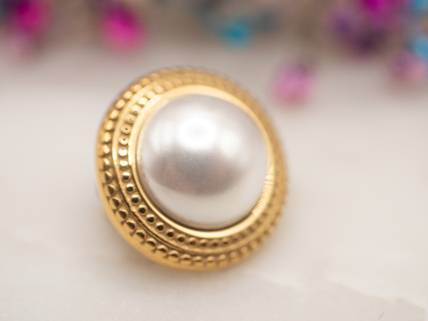 Boucles d'oreilles Perle Sablée (clips)
