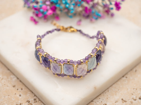 Bracelet Lilas Doré