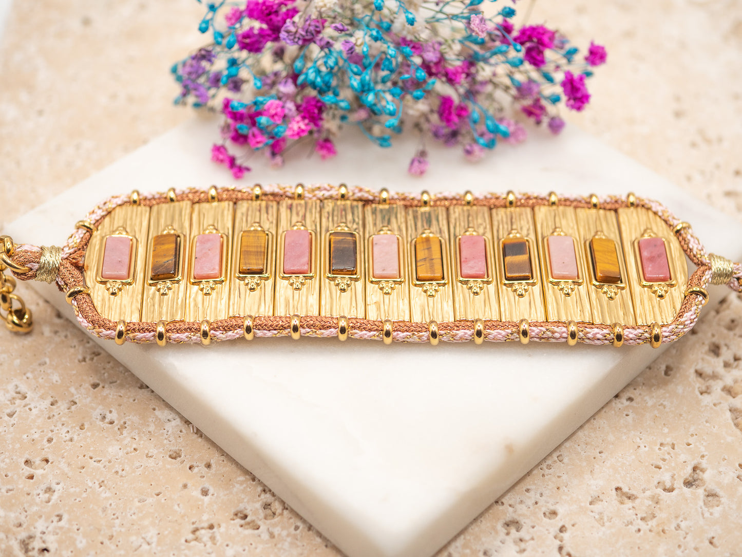 Bracelet Cannage Rosé