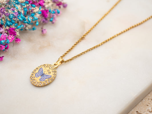 Collier Papillon Azur