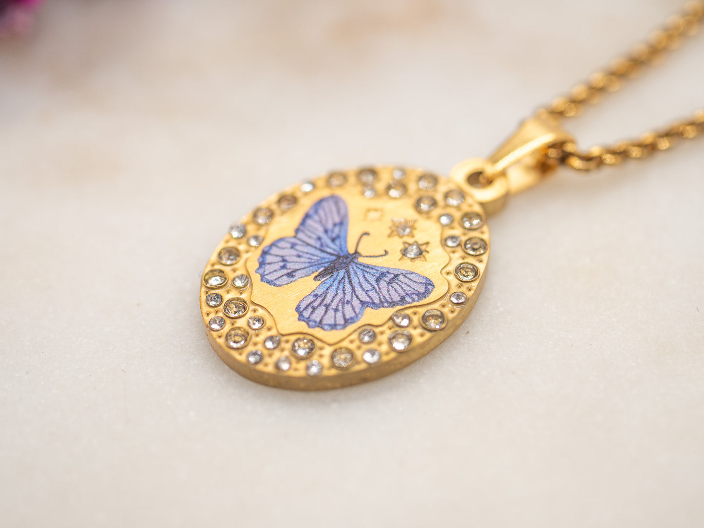 Collier Papillon Azur