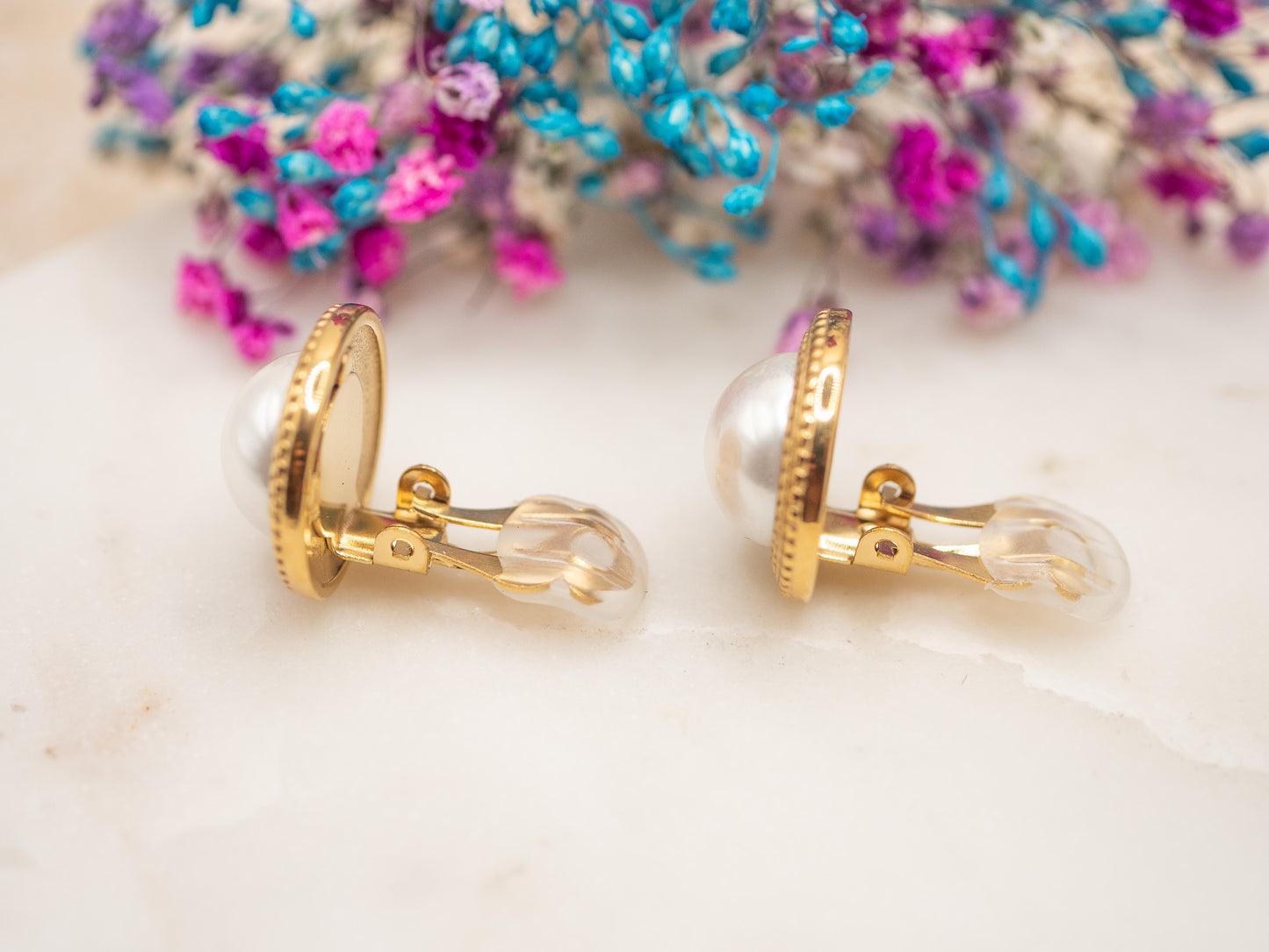 Boucles d'oreilles Perle Sablée (clips)