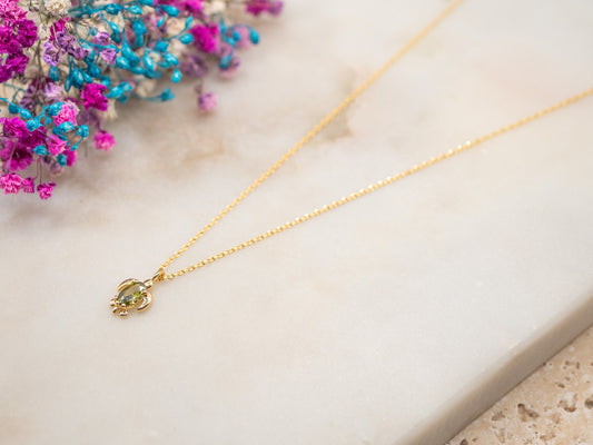 Collier Tortue Olive