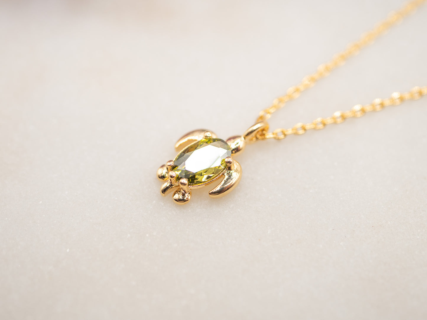 Collier Tortue Olive