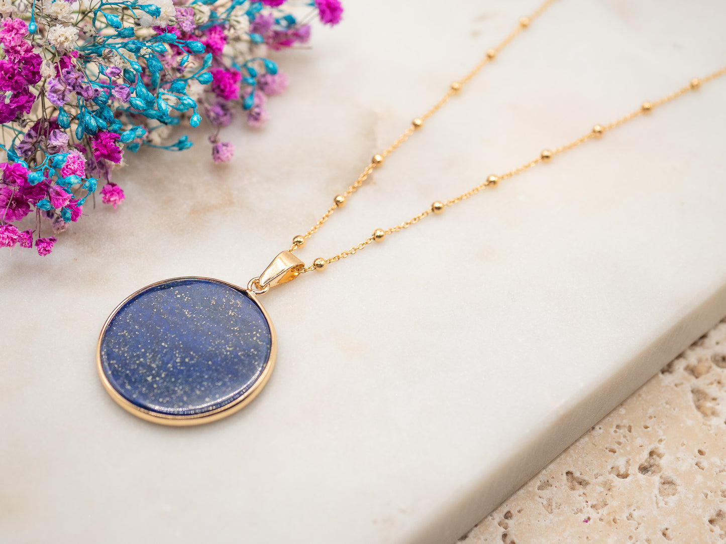 Collier Disque Azur