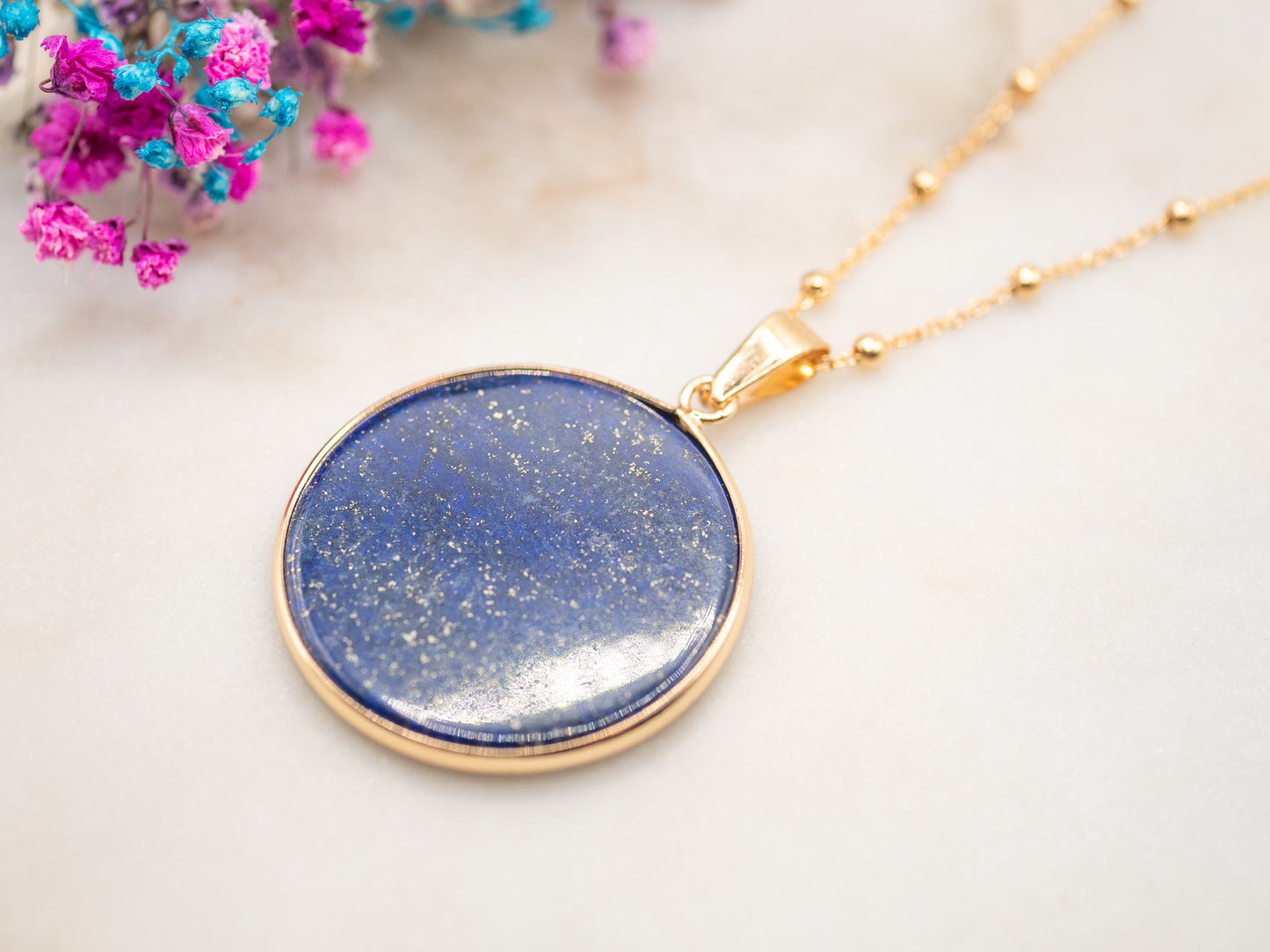 Collier Disque Azur