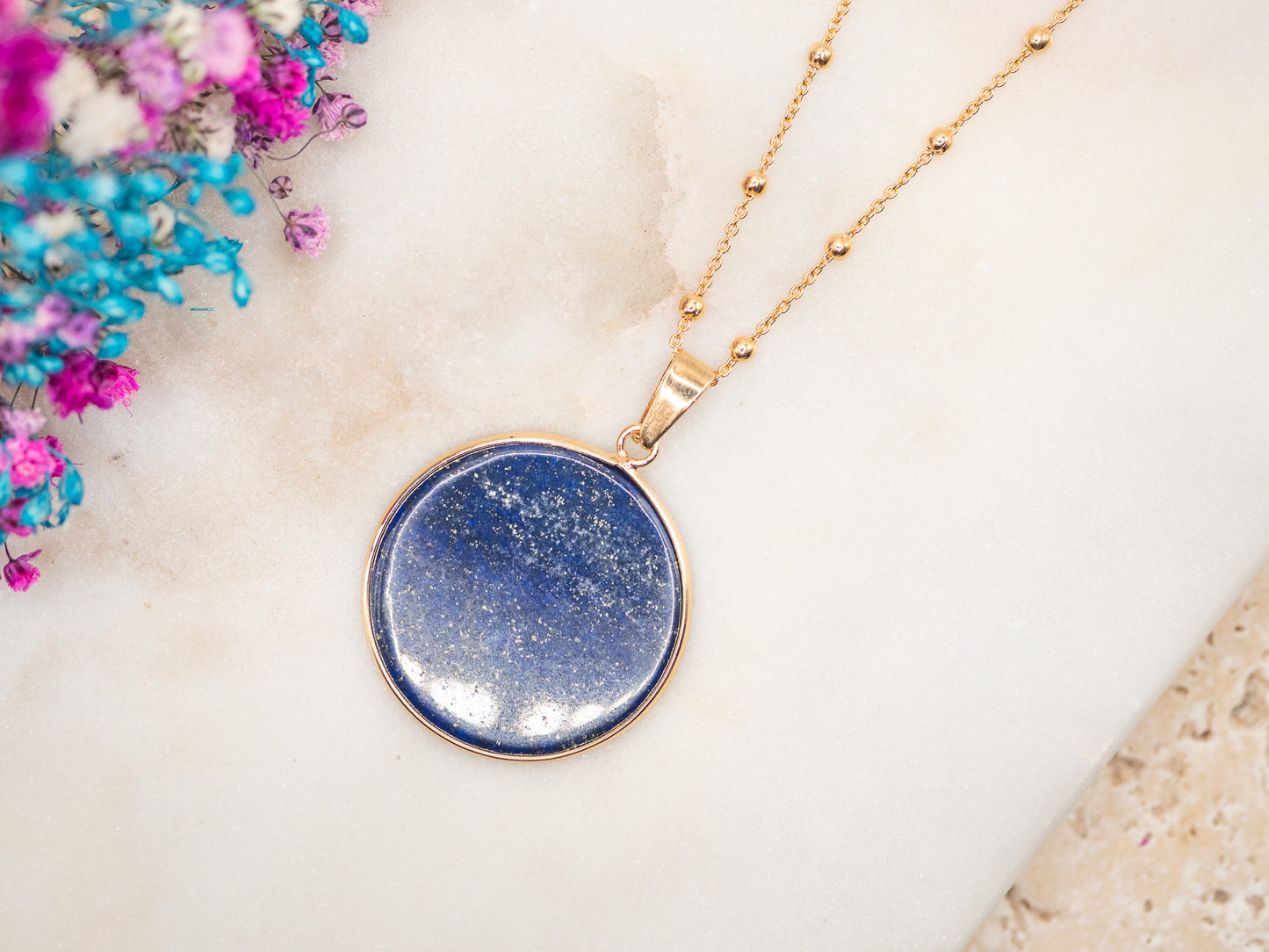 Collier Disque Azur