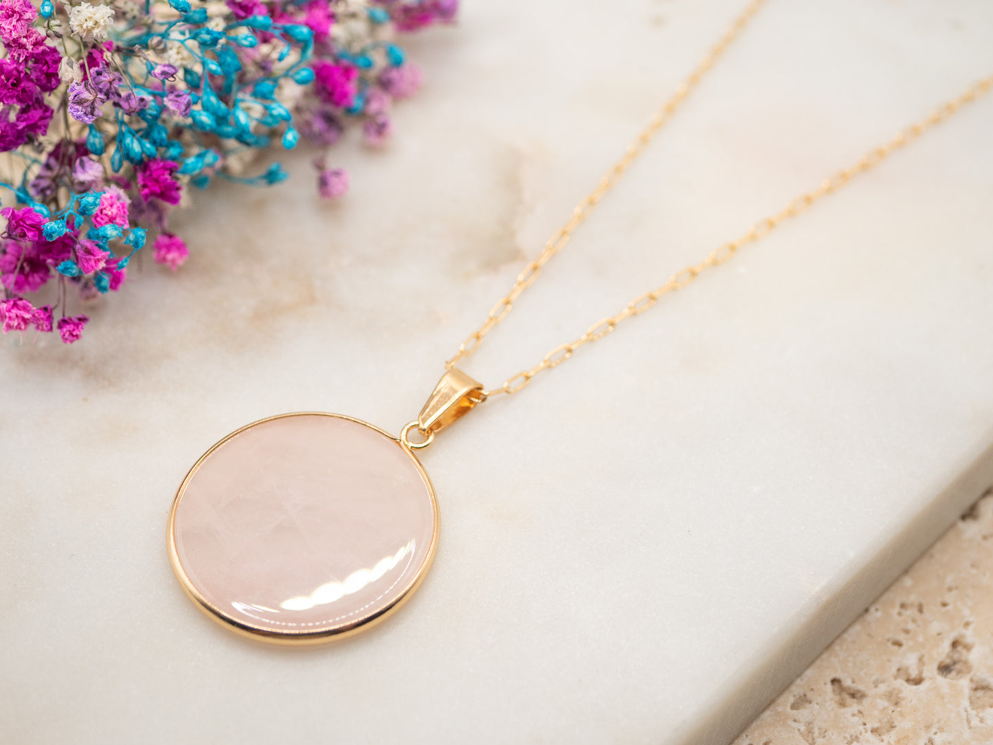 Collier Galet Rosé