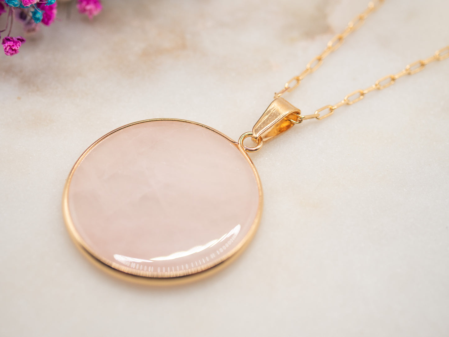 Collier Galet Rosé