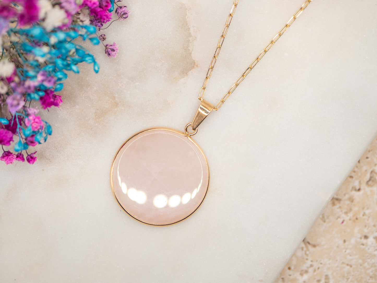 Collier Galet Rosé