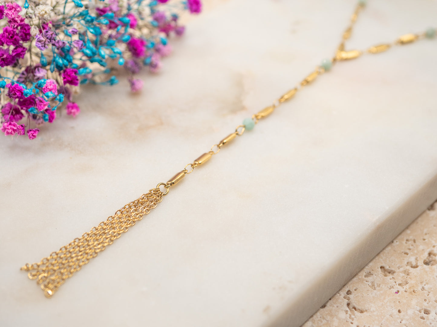 Collier Pompon Menthe