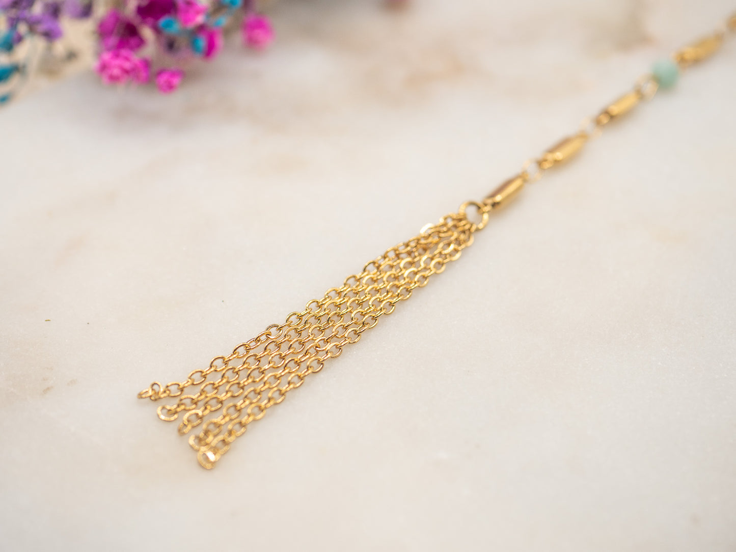 Collier Pompon Menthe