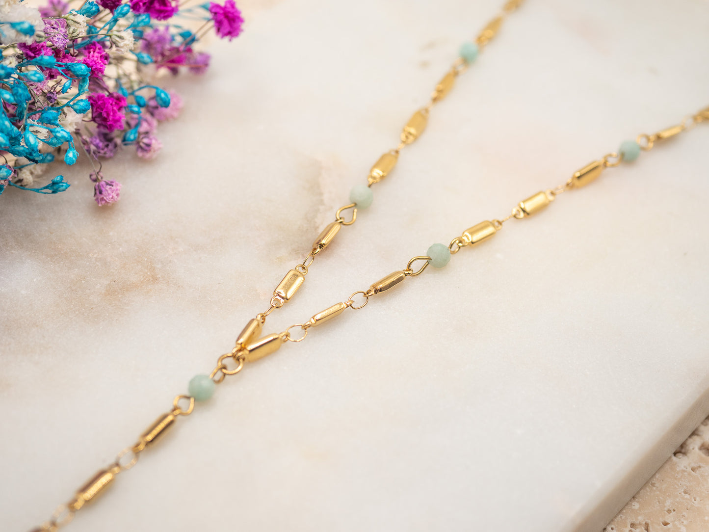 Collier Pompon Menthe