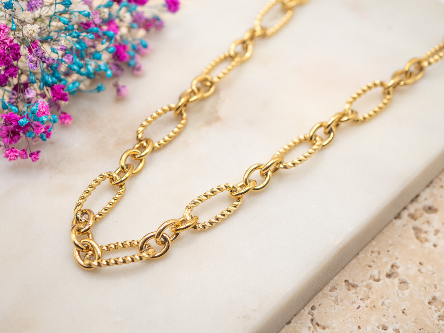 Collier Maille Bronzée
