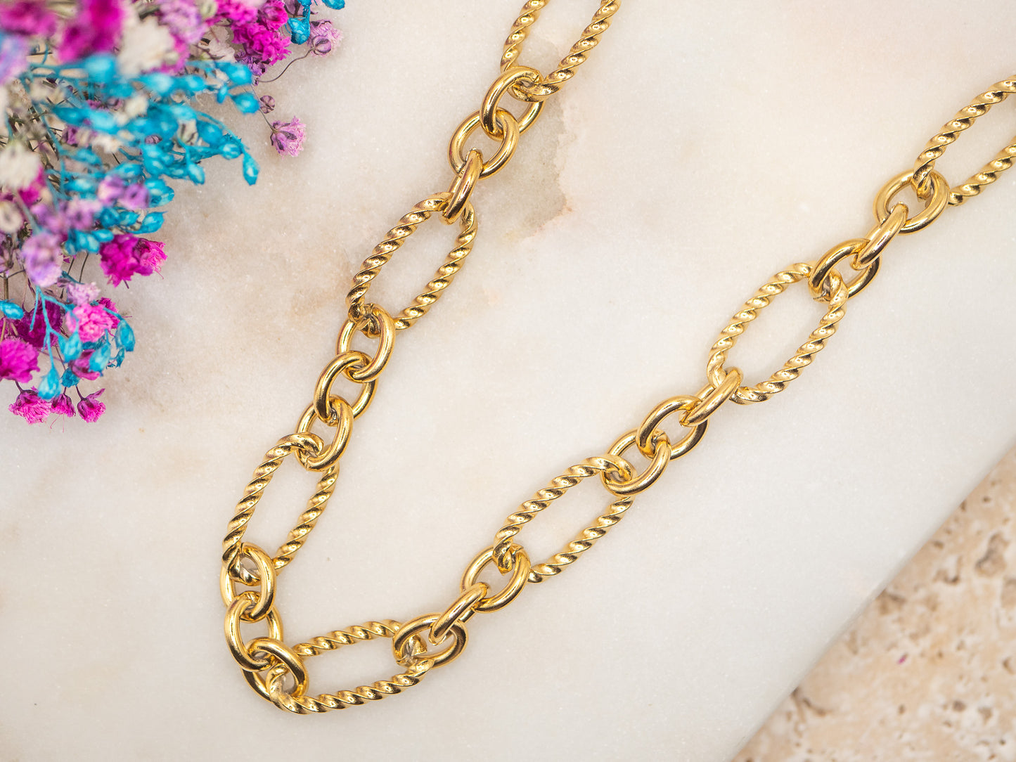 Collier Maille Bronzée