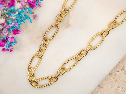 Collier Maille Bronzée