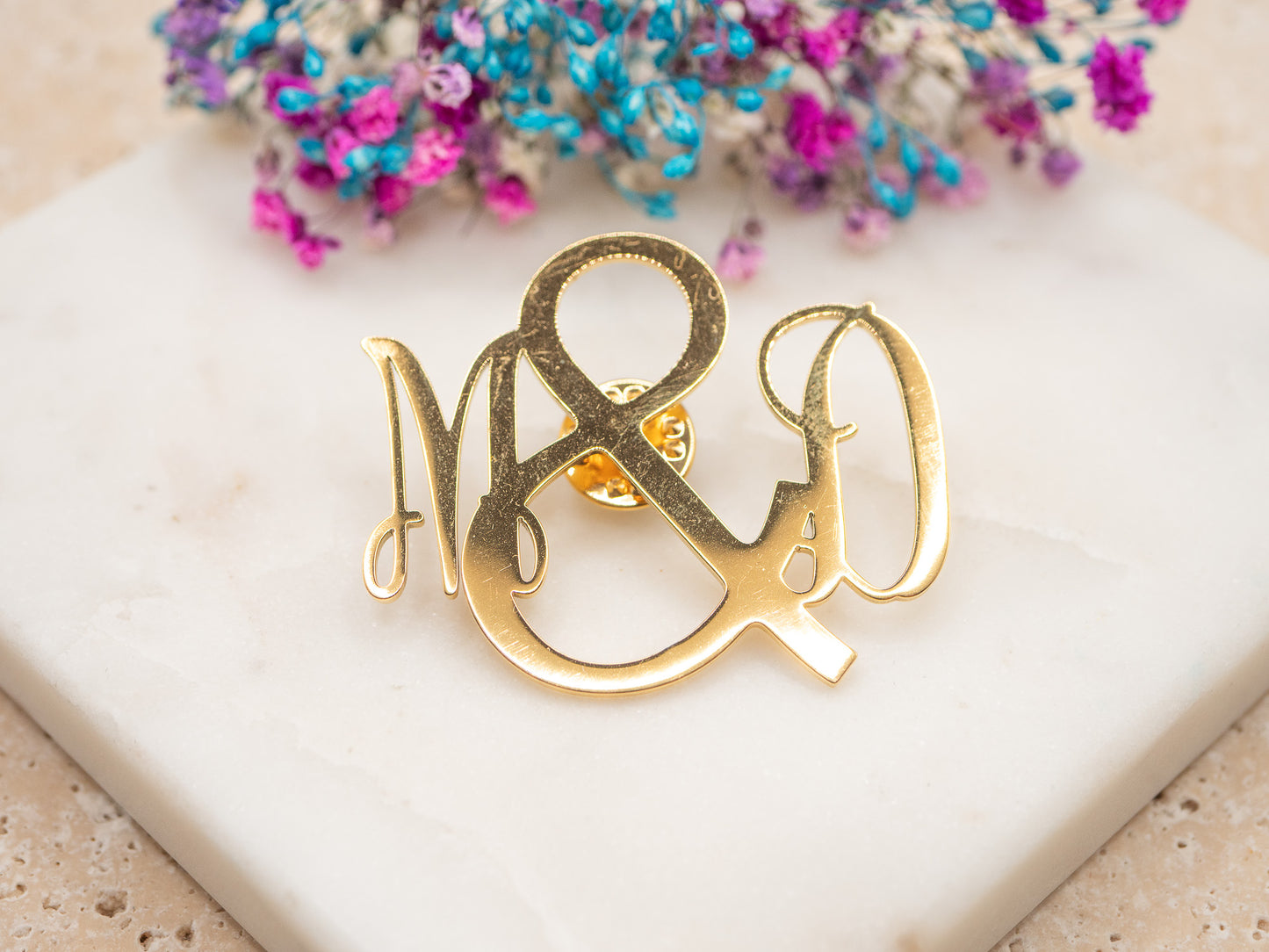 Broche Initiales Soleil