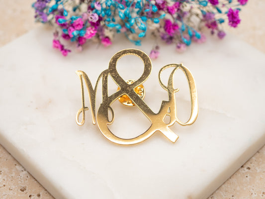 Broche Initiales Soleil