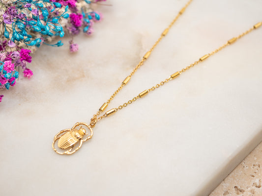 Collier Scarabée Miel