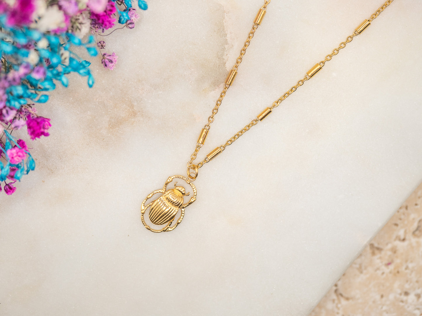 Collier Scarabée Miel