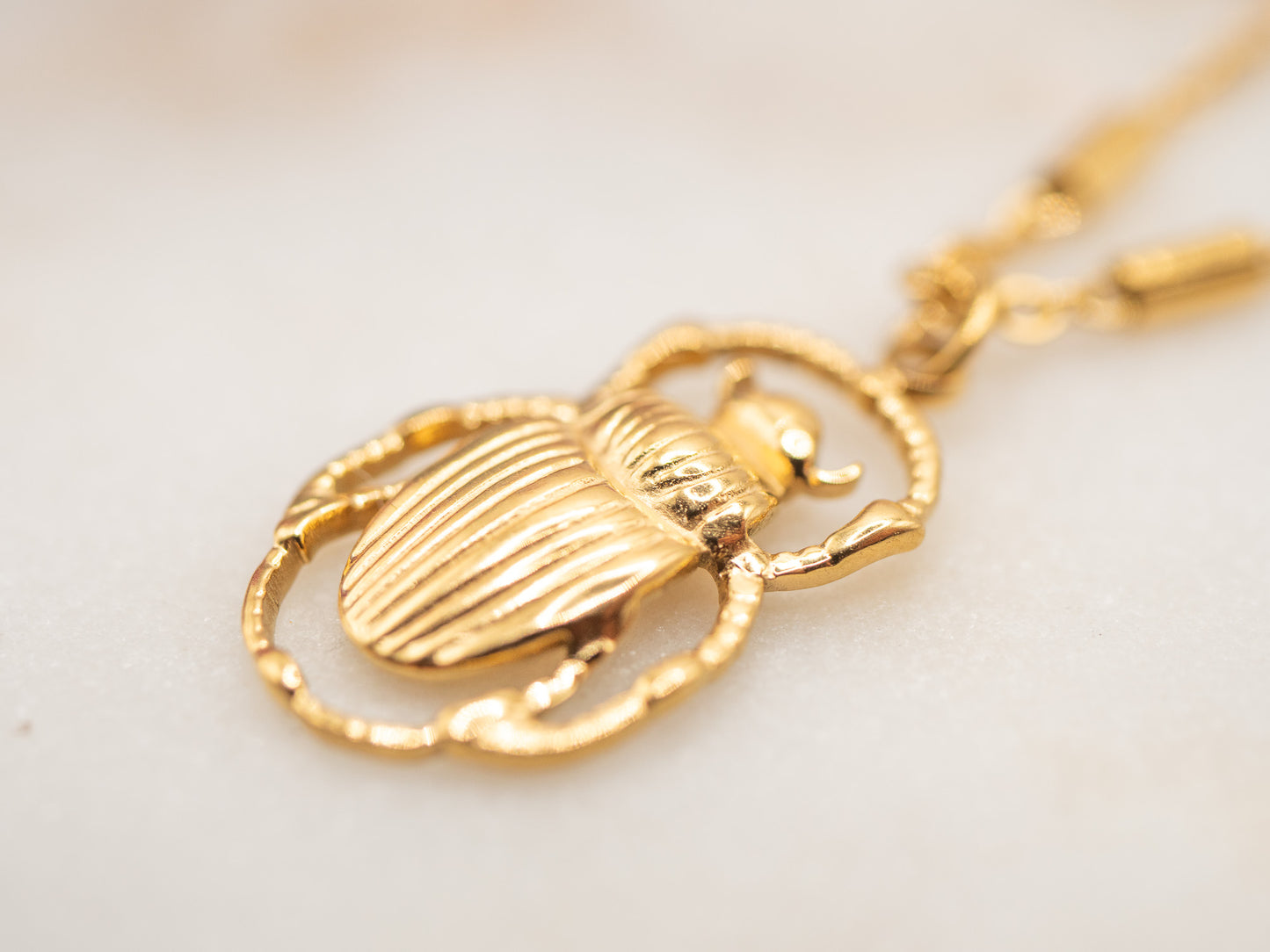 Collier Scarabée Miel