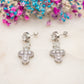 Boucles d'oreilles Croix Cristalline