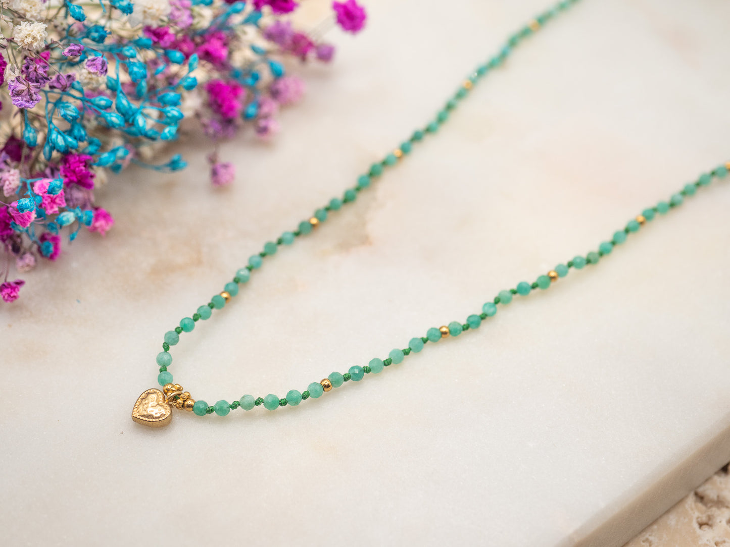 Collier Cœur Lagune
