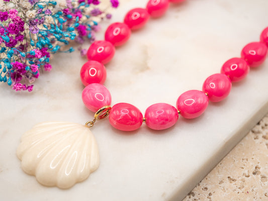Collier Coquille Fuchsia