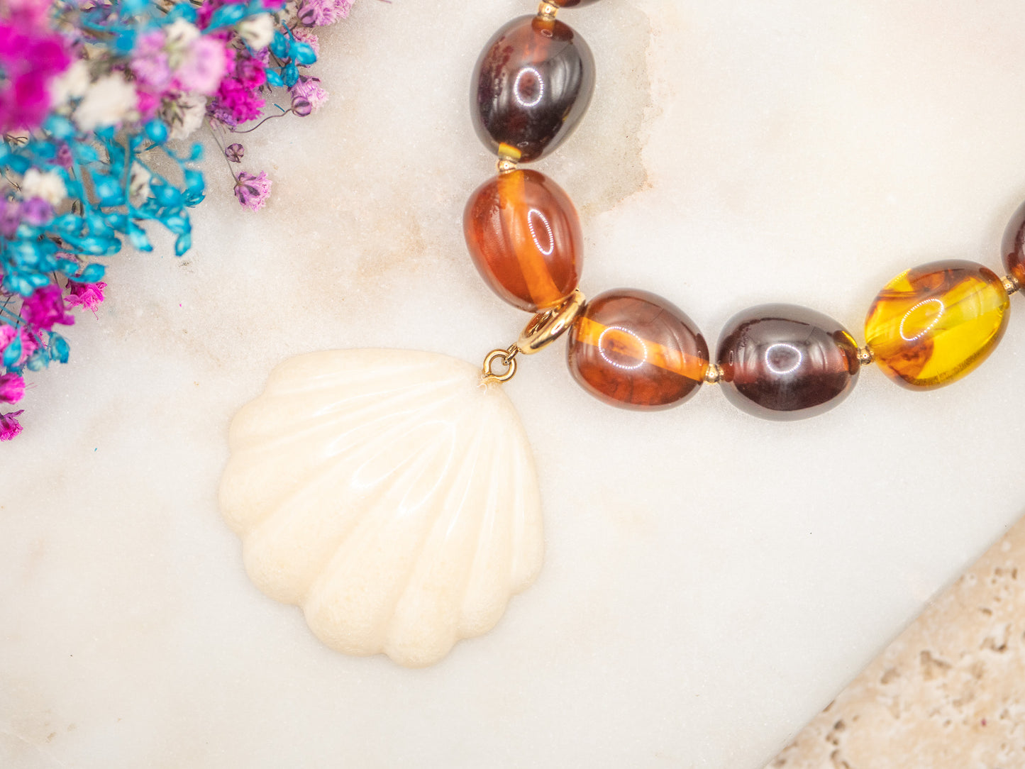 Collier Coquille Miel