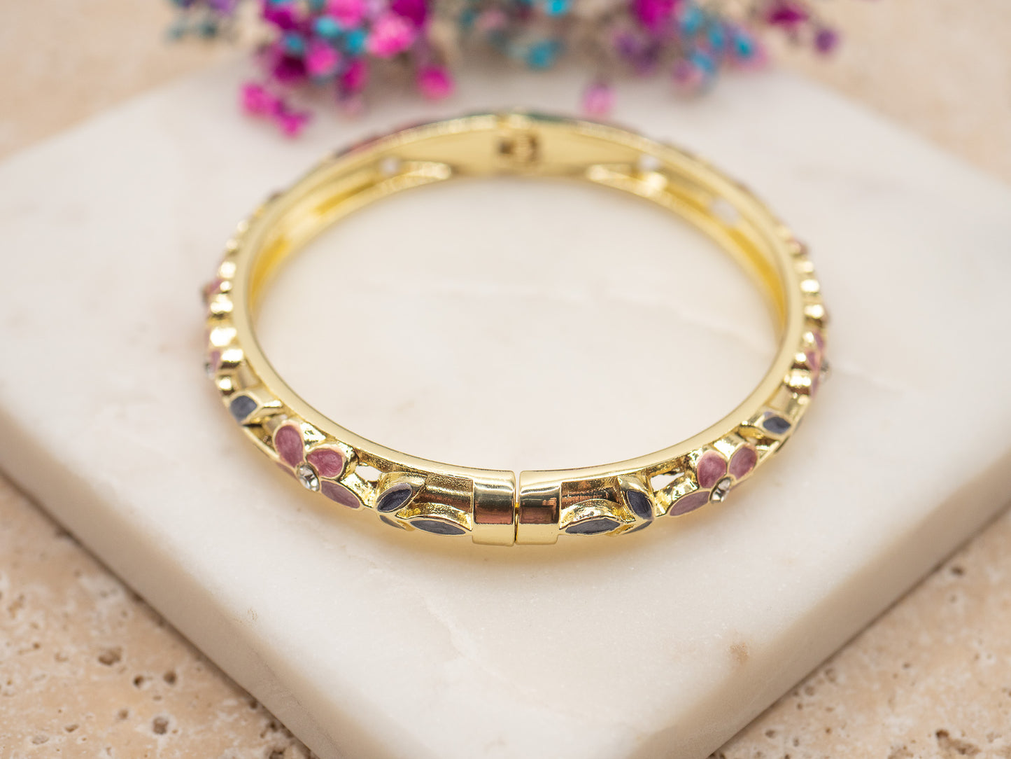 Bracelet Fleurs Ocre