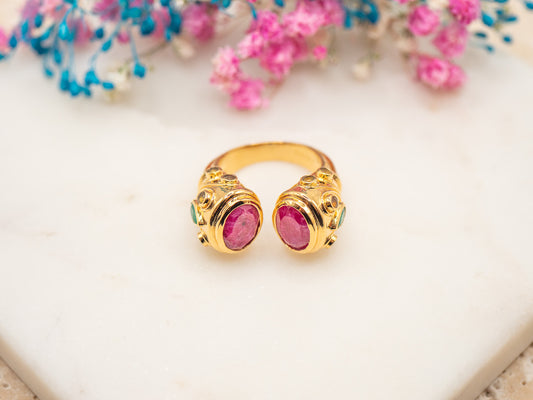 Bague Doble Rubí del Sol