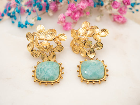 Boucles d’oreilles Figa (vert d'eau)