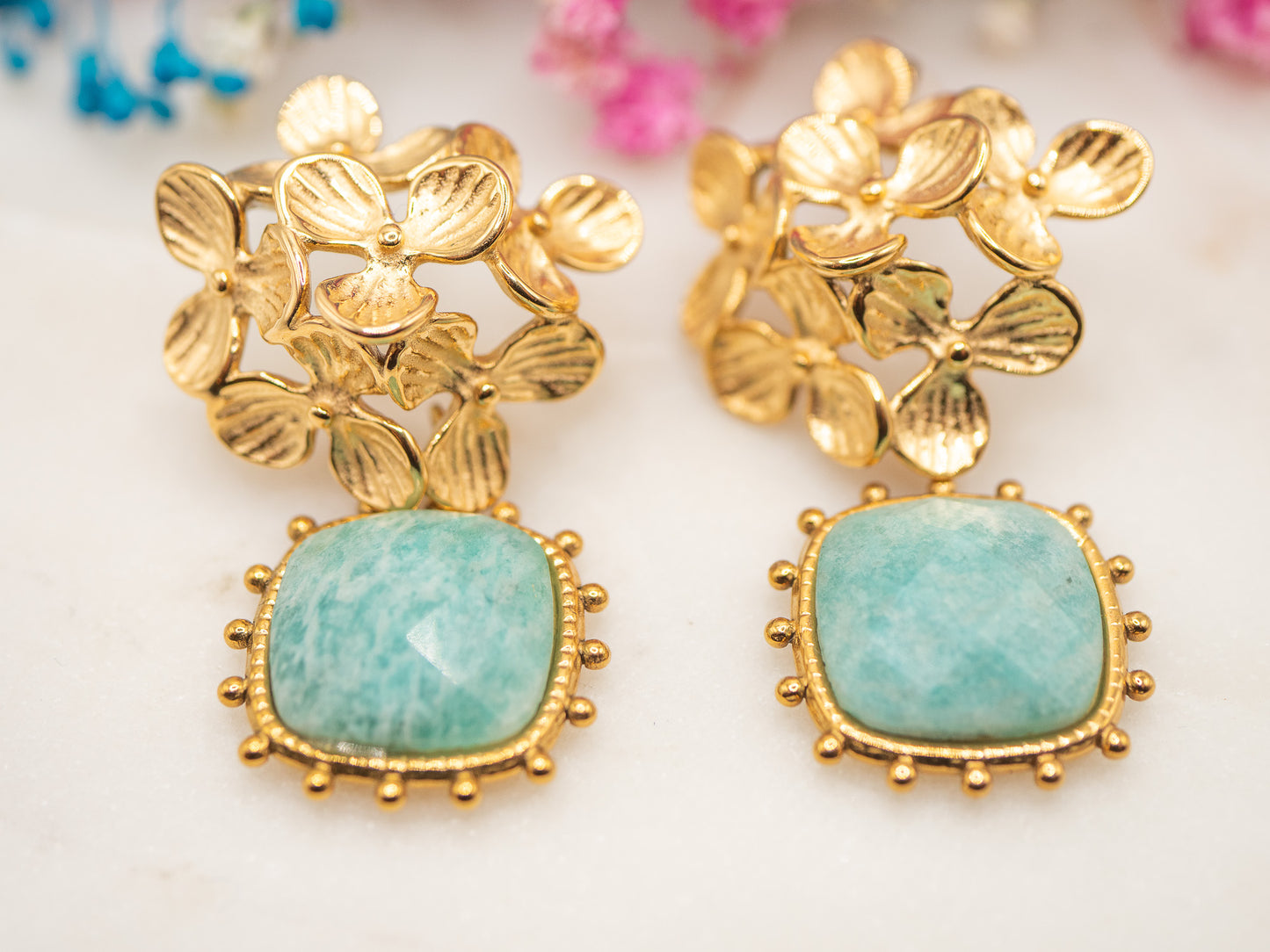 Boucles d’oreilles Figa (vert d'eau)