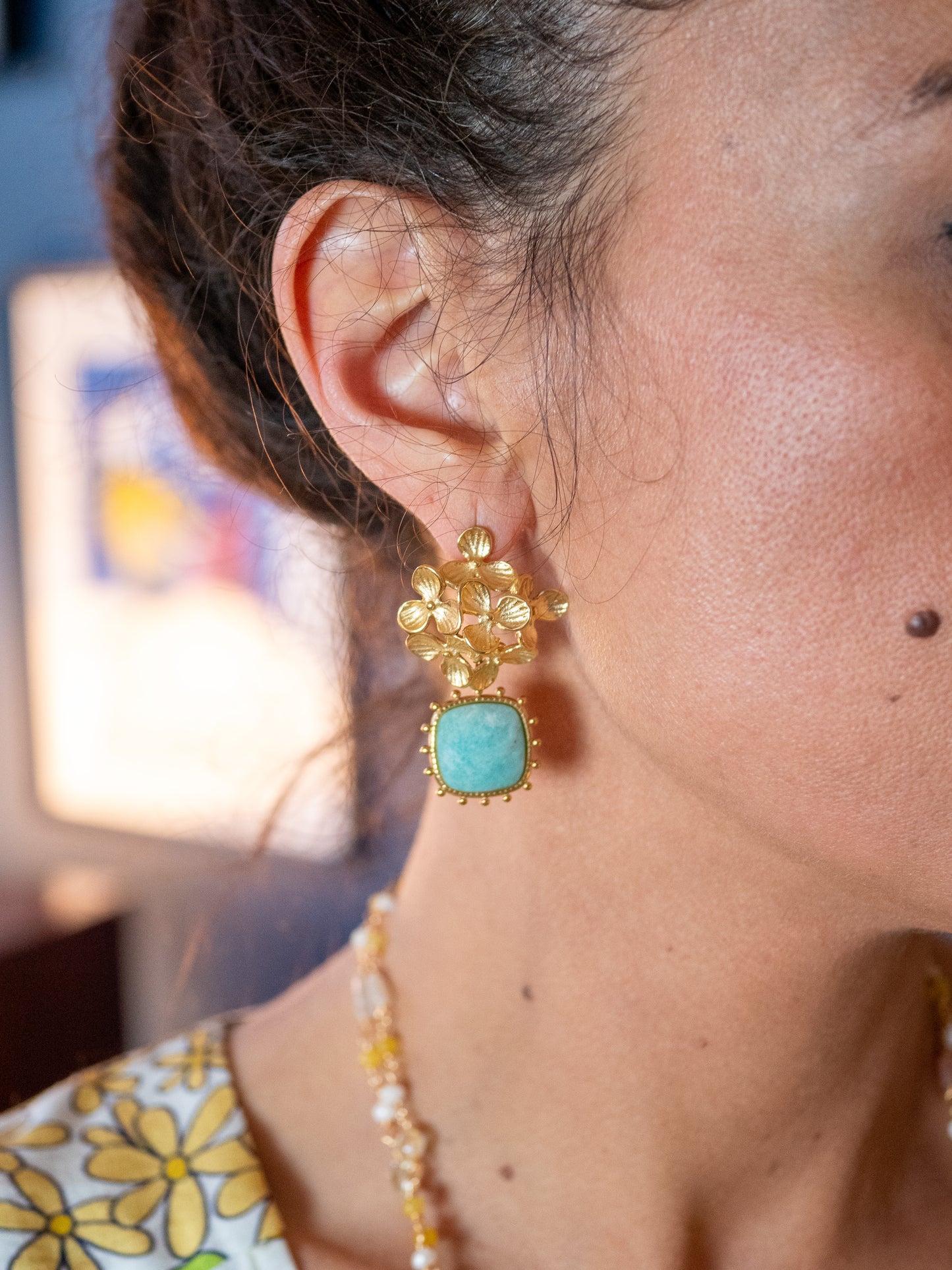 Boucles d’oreilles Figa (vert d'eau)