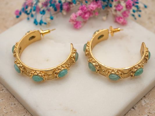 Boucles d'oreilles Laïa (turquoises)