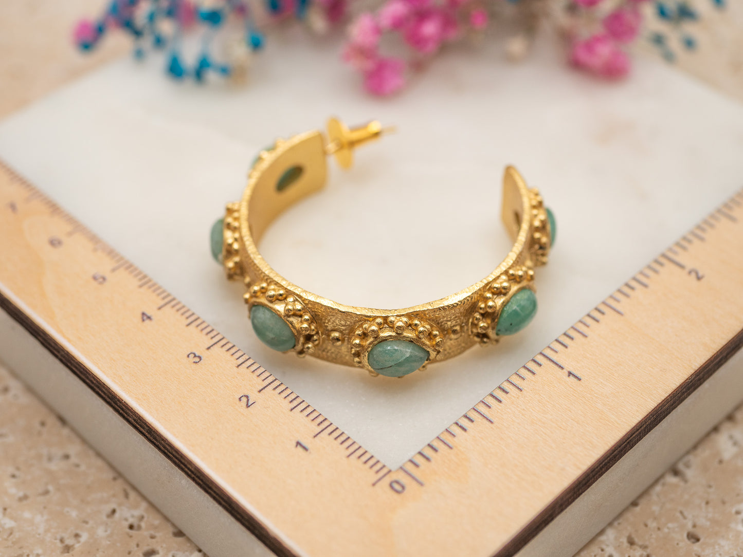 Boucles d'oreilles Laïa (turquoises)