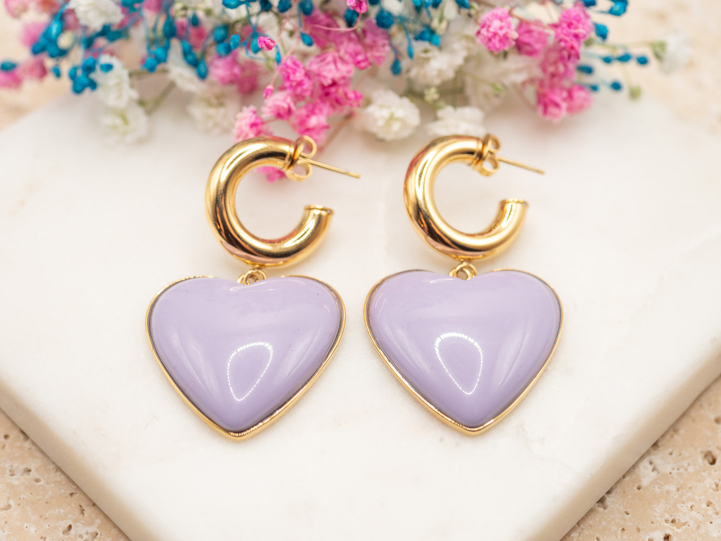 Boucles d'oreilles Loverdose (lilas)