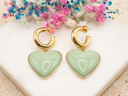 Boucles d'oreilles Loverdose (vert d'eau)