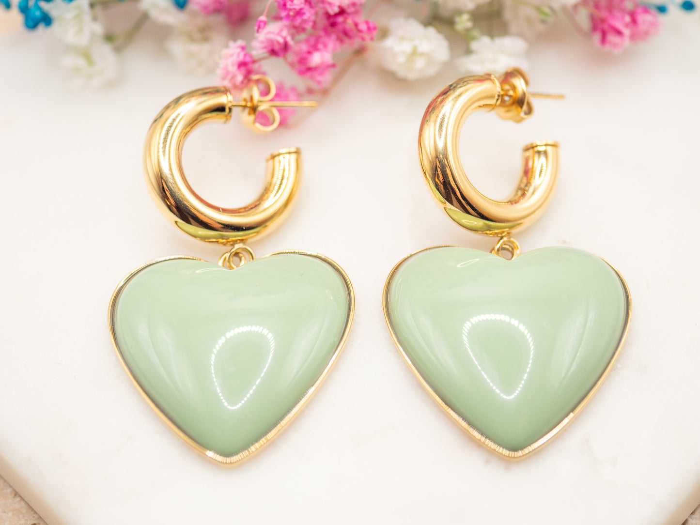 Boucles d'oreilles Loverdose (vert d'eau)