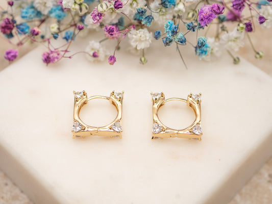 Boucles d'oreilles Crystal Square