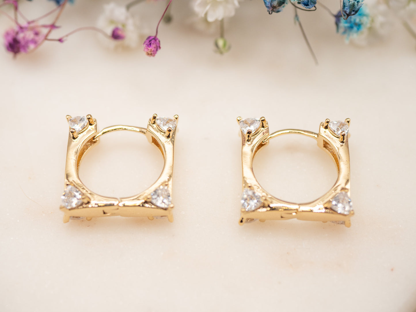 Boucles d'oreilles Crystal Square