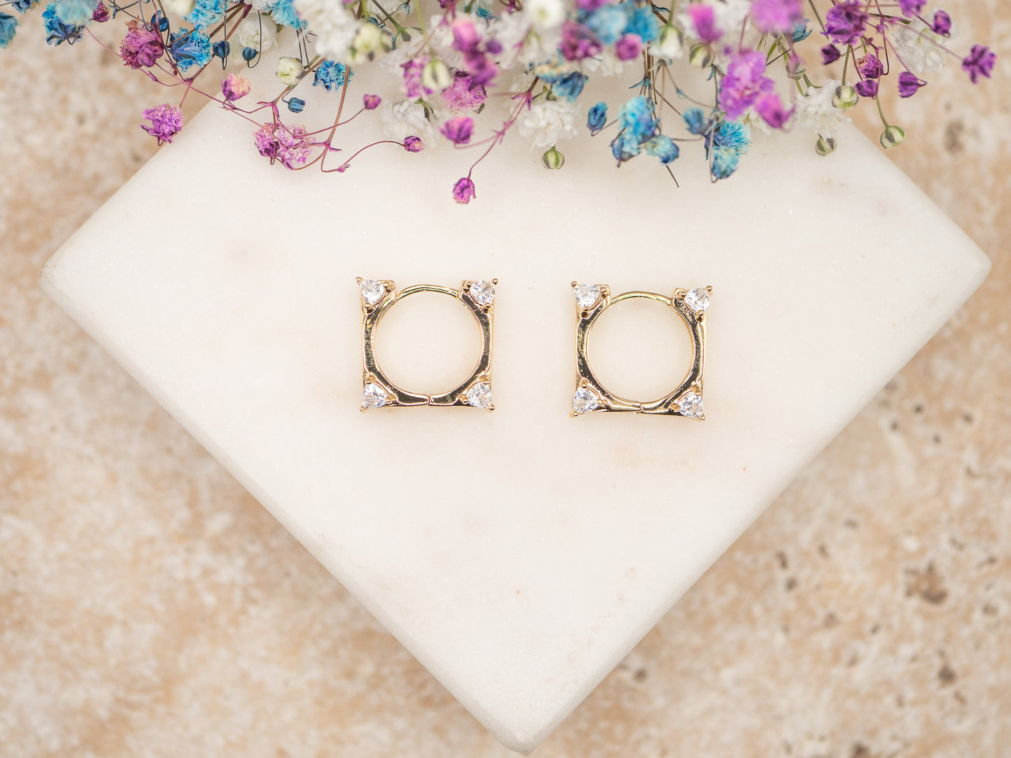 Boucles d'oreilles Crystal Square