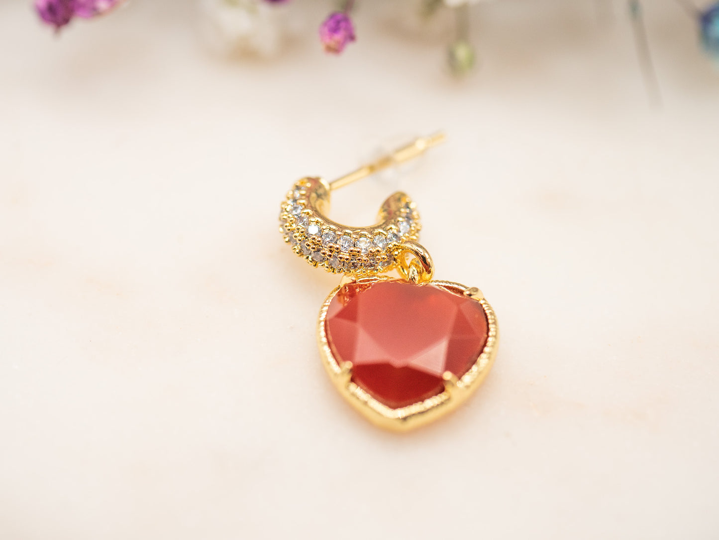 Boucle d'oreille unique Cherry Crush