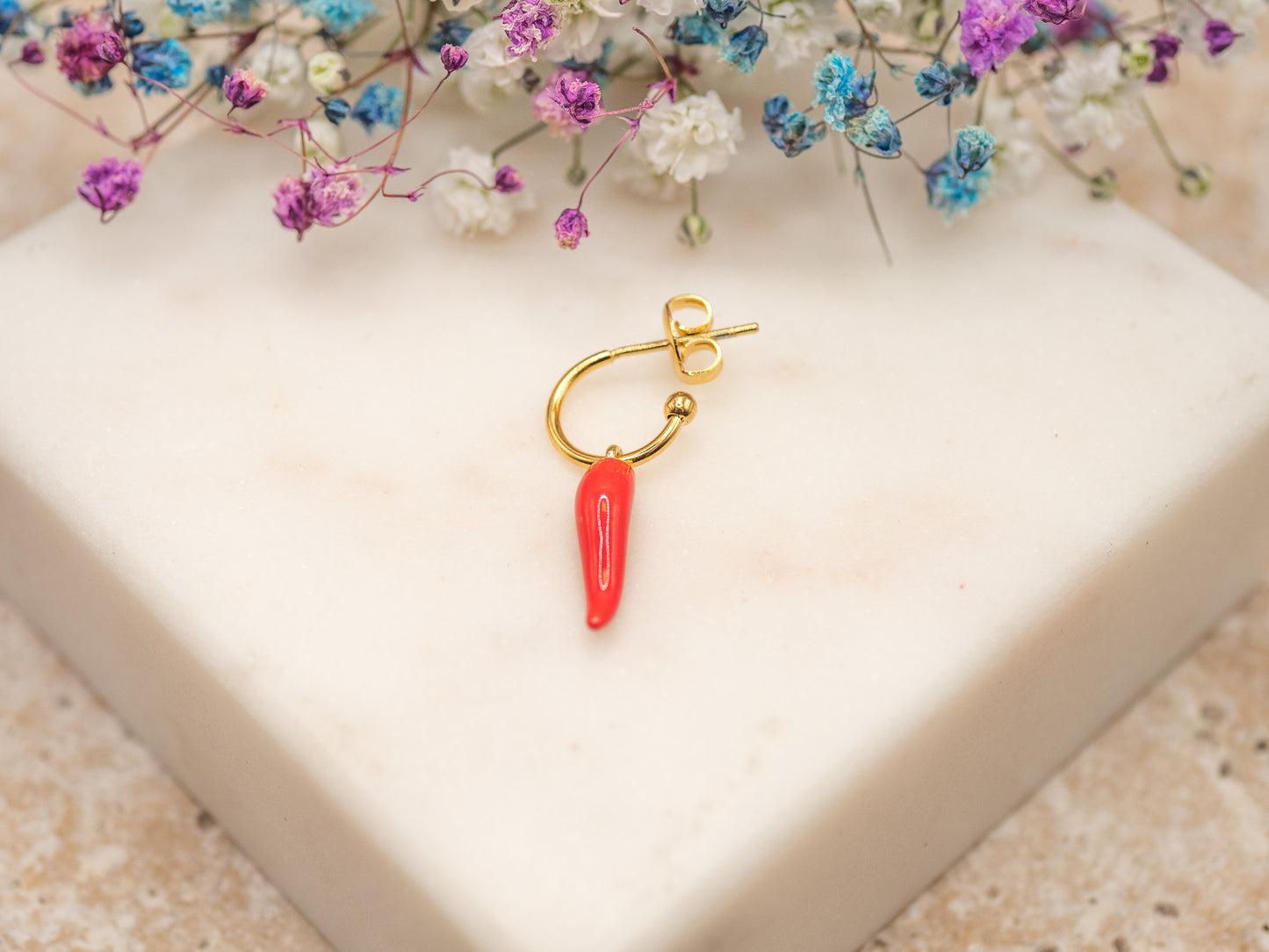 Boucle d'oreille unique Lucky Horn