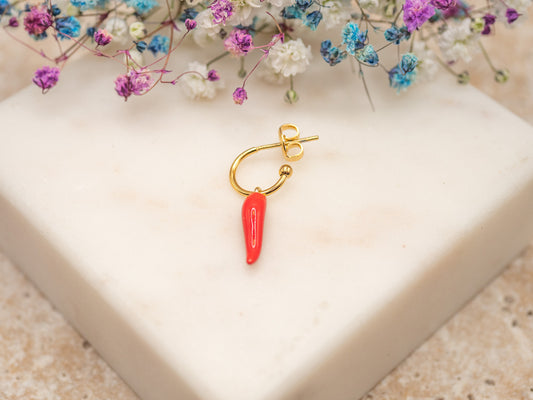 Boucle d'oreille unique Lucky Horn