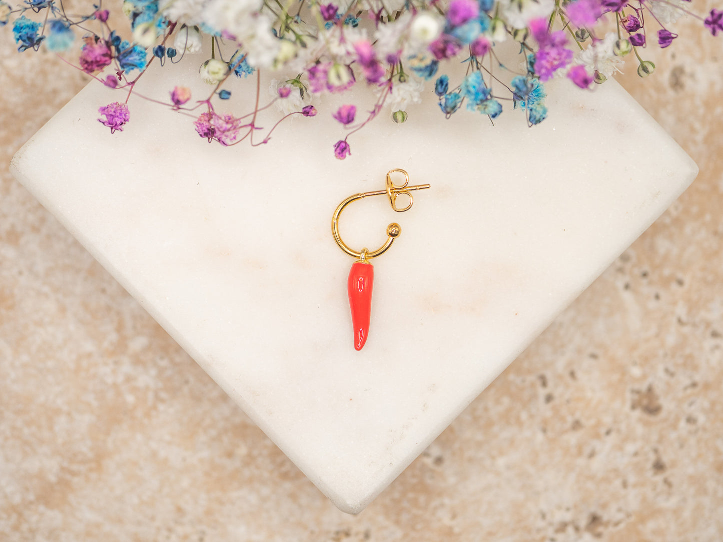 Boucle d'oreille unique Lucky Horn