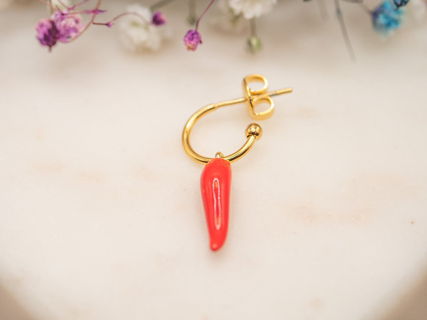 Boucle d'oreille unique Lucky Horn