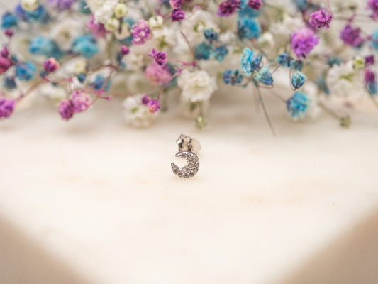 Boucle d'oreille unique Moon